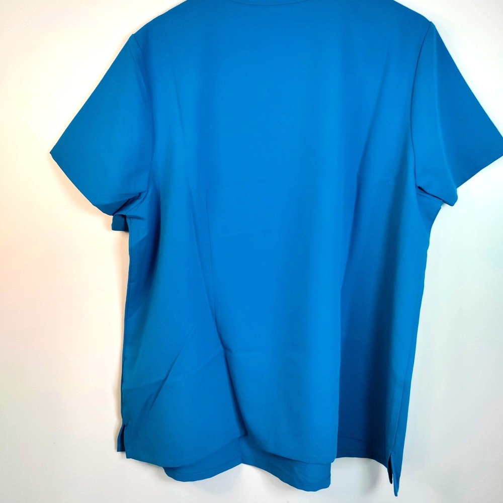 NWT Figs 4XL Catarina Extremes Ocean Blue One-Pocket‎ Medical Nurse Scrub Top - Picture 7 of 13